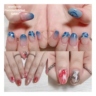 ミディアム ネイル 🐾enen style 🐾のネイルデザイン