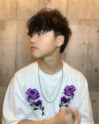 ショート カラー パーマ メンズ縮毛矯正 細谷碧海のヘアスタイル