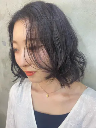 ミディアム カラー ヘアアレンジ 志賀 あずみのヘアスタイル