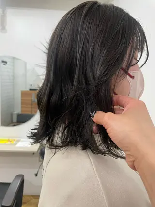 ミディアム カラー パーマ ヘアアレンジ くびれレイヤー/艶 カラー　MADOKAのヘアスタイル
