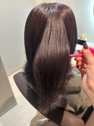 ミディアム カラー 髪質改善カラー ベージュ🤎YUMEのヘアスタイル