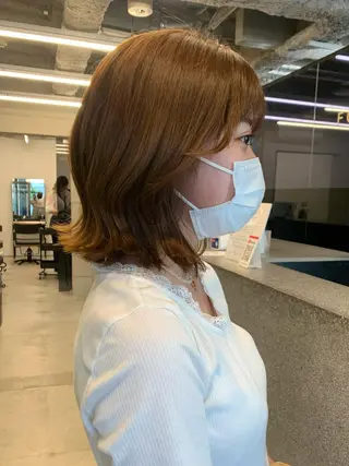 ミディアム カラー 透明感カラー✂︎ /縮毛矯正/YUKAのヘアスタイル