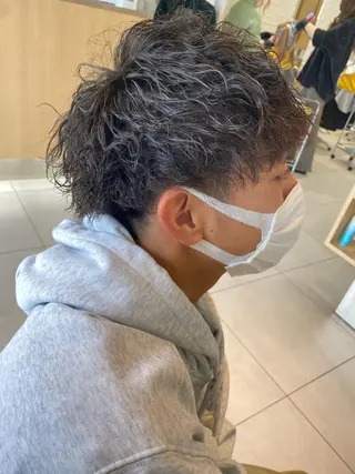ショート パーマ メンズ ハイトーン/メンズ 水野翔太のヘアスタイル