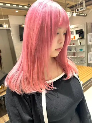 ミディアム カラー Acchon/心斎橋 💚ダブルカラーのヘアスタイル