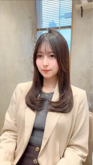 ロング 銀座/レイヤー 顔周りカット溝手優太のヘアスタイル