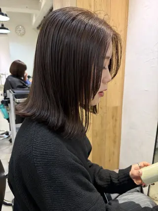 ミディアム カラー 赤み消しカラー/ ミントカラー/トモキのヘアスタイル