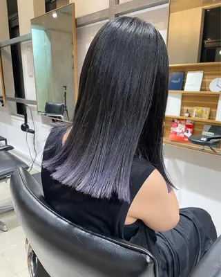 セミロング カラー 韓国🇰🇷透明感 ERIのヘアスタイル
