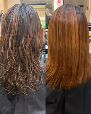 ミディアム andKおもろまち店 艶ダブルカラー✨のヘアスタイル