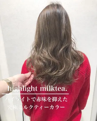 ミディアム カラー 横浜ブリーチムラ直し ハイトーン/ブリーチのヘアスタイル