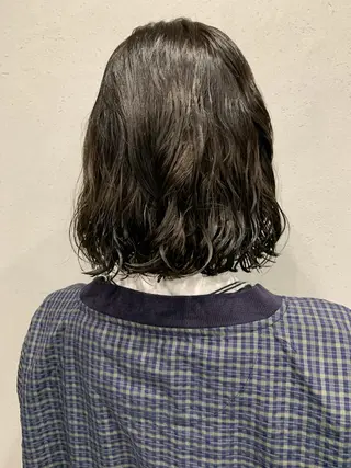ミディアム パーマ ボブパーマコテ巻き風 パーマNo1深江秀平のヘアスタイル