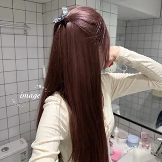 セミロング カラー ヘアアレンジ 🤍淡色ピンク&ラベ ンダーYUKI🤍のヘアスタイル