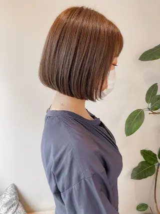 ショート 🫧小顔顔周りカット レイヤー/縮毛/白倉のヘアスタイル
