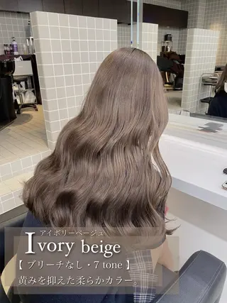ロング カラー ブリーチ縮毛矯正飛我 韓国ヘア🫧のヘアスタイル