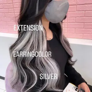 ロング カラー エクステ🩵ブリーチ 韓国ヘア🩵KAEのヘアスタイル