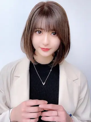 ミディアム ショートヘアー◎ 縮毛矯正◎のヘアスタイル