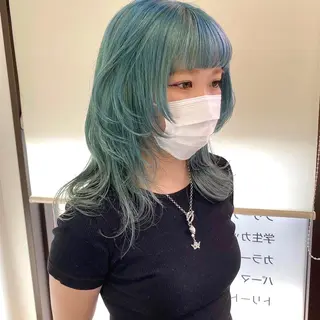 ミディアム カラー ブリーチカラー🫧 森　凪沙のヘアスタイル