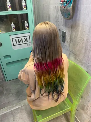 ロング カラー ハイトーン/メンズ/ ウルフ特化 小松のヘアスタイル