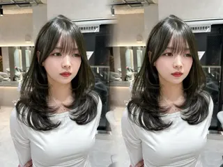 セミロング カラー 村上 大武のヘアスタイル