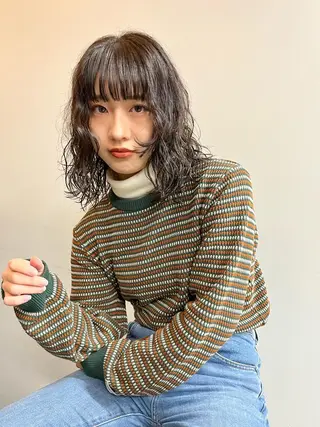 ミディアム パーマ ボブとパーマの達人 /美容室難民の方是非のヘアスタイル
