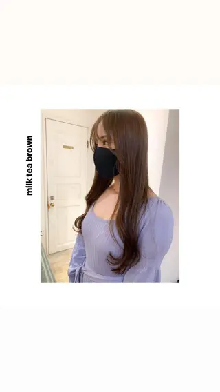 ロング カラー パーマ ヘアアレンジ メンズ キッズ ネイル マツエク・マツパ アイブロウ hiro【沿線で叶う 似合わせhair】のヘアスタイル