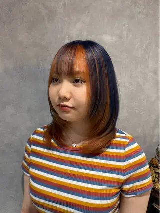 ミディアム カラー FORCE 荻原卓冶のヘアスタイル
