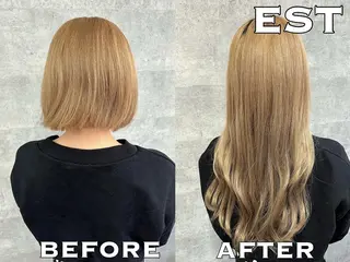 メンズ ロング ヘアアレンジ カラー エクステ MORI エクステMARIKAのヘアスタイル