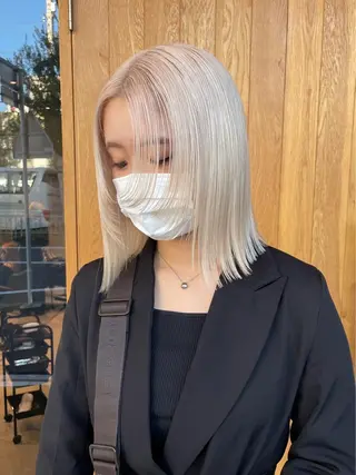 ミディアム カラー 名古屋ハイトーン/ 🐶ブリーチ専門店のヘアスタイル