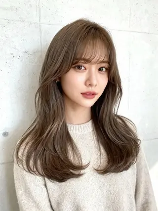 セミロング 韓国レイヤーカット 🫧大阪梅田レイヤーのヘアスタイル