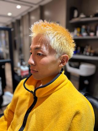 ショート カラー メンズ 田中大 パーマ/メンズカットのヘアスタイル