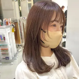 ミディアム mickey Yuinaのヘアスタイル