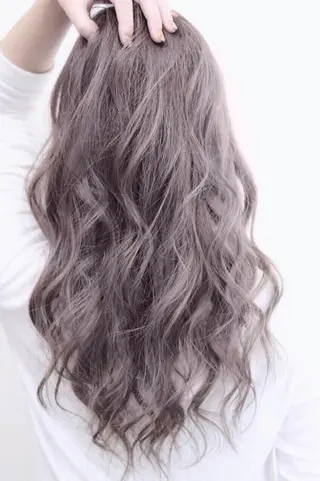 ロング カラー パーマ ヘアアレンジ チビ編み込みエクステ シールEXどぅ〜すのヘアスタイル