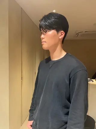 ショート メンズ men'sセンター パート徳田浩二のヘアスタイル