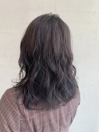 セミロング 岡山駅/髪質改善 透明感カラー🐼のヘアスタイル