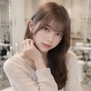 ロング カラー 縮毛矯正/レイヤー/ 前髪カット/おばかんのヘアスタイル