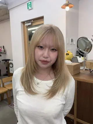 セミロング カラー yelm府中 ユリのヘアスタイル