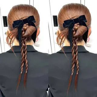 ロング ヘアアレンジ ヘアメ🎀ハイトーン 🩵エクステ🪄しほのヘアスタイル