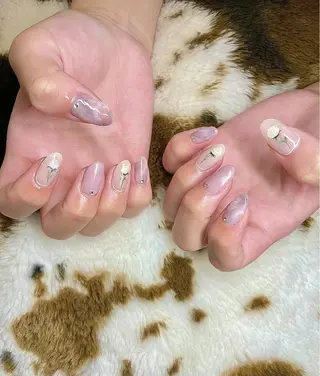 ミディアム カラー パーマ ヘアアレンジ メンズ キッズ ネイル マツエク・マツパ el. by Aoのネイルデザイン