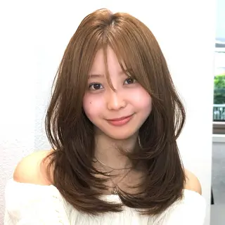 ミディアム レイヤーカット 縮毛矯正 高杉颯汰のヘアスタイル