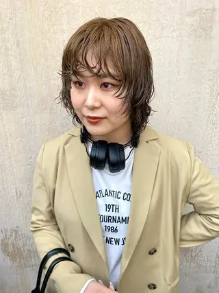 セミロング パーマ 宮川 日菜子のヘアスタイル