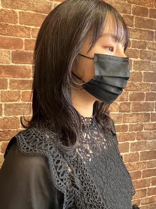 セミロング カラー パーマ ヘアアレンジ メンズ キッズ ネイル マツエク・マツパ アイブロウ 久木原 ゆりのヘアスタイル