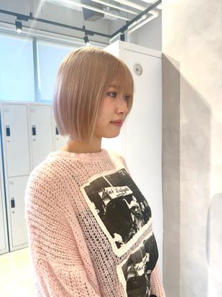 ショート カラー ハイトーン/うる艶 🤍カラー Mioのヘアスタイル