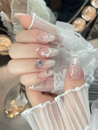 ネイル 24時まで❤︎韓国、 ワンホンネイルのネイルデザイン