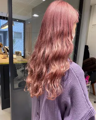 ロング カラー 暖色カラー🍊 ボブ🌿顔周りcutのヘアスタイル