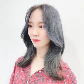 セミロング カラー TSUYOSHI 韓国ヘア/くびれヘアのヘアスタイル