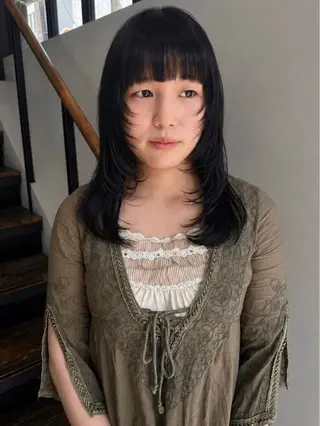 セミロング カラー レイヤー / ボブ/ ハイトーン/sakiのヘアスタイル