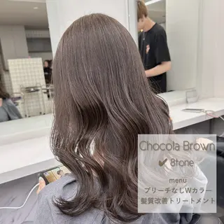 ロング カラー ブリーチ縮毛矯正飛我 透けオリーブ淡色🫧のヘアスタイル
