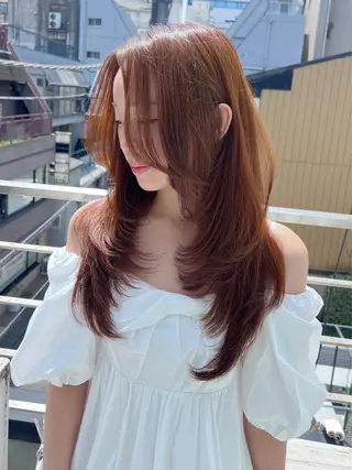 セミロング カラー 渋谷レイヤーカット❌ 縮毛矯正専門/武田涼のヘアスタイル