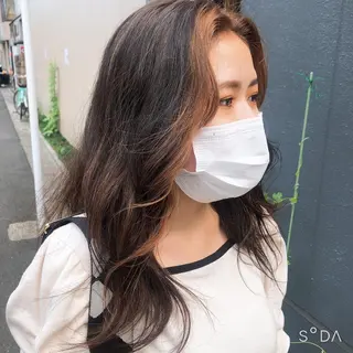 ロング メンズパーマ、カラー 大募集村上莉奈のヘアスタイル