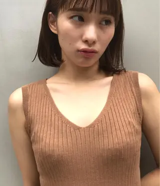 ショート ボブ♡柔らかいカラー 實松栞理のヘアスタイル