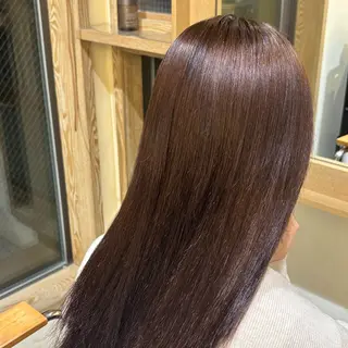 ロング カラー 暗髪透明感カラー うる艶カラー／綾部のヘアスタイル